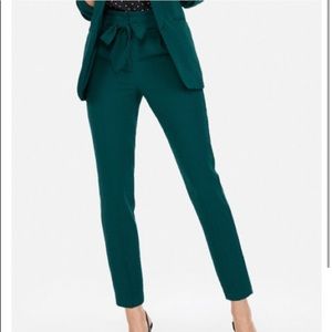 Green Express High Waist Paperbag Ankle Pants 0R